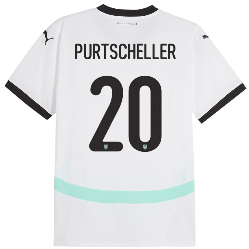 Kids Football Austria Lilli Purtscheller #20 White Away Jersey 24-26 T-Shirt Nz