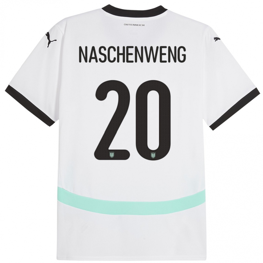 Kids Football Austria Katharina Naschenweng #20 White Away Jersey 24-26 T-Shirt Nz