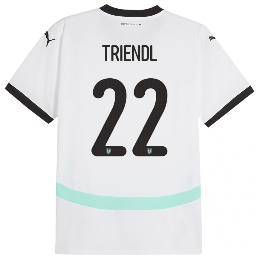 Kids Football Austria Lena Triendl #22 White Away Jersey 24-26 T-Shirt Nz