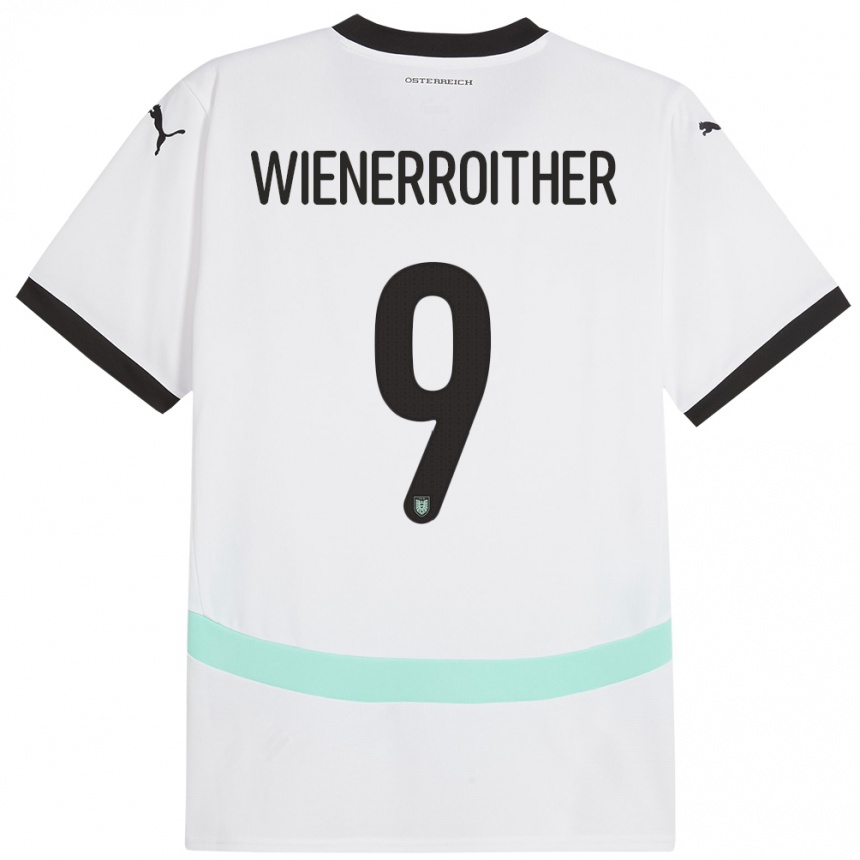 Kids Football Austria Katja Wienerroither #9 White Away Jersey 24-26 T-Shirt Nz