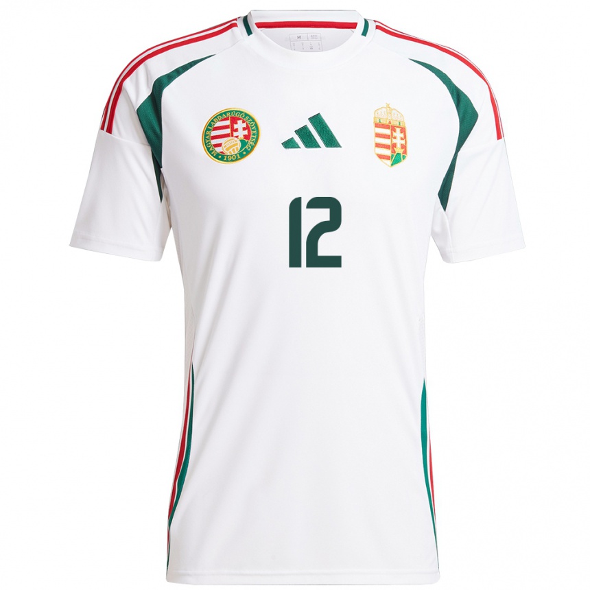 Kids Football Hungary Dénes Dibusz #12 White Away Jersey 24-26 T-Shirt Nz