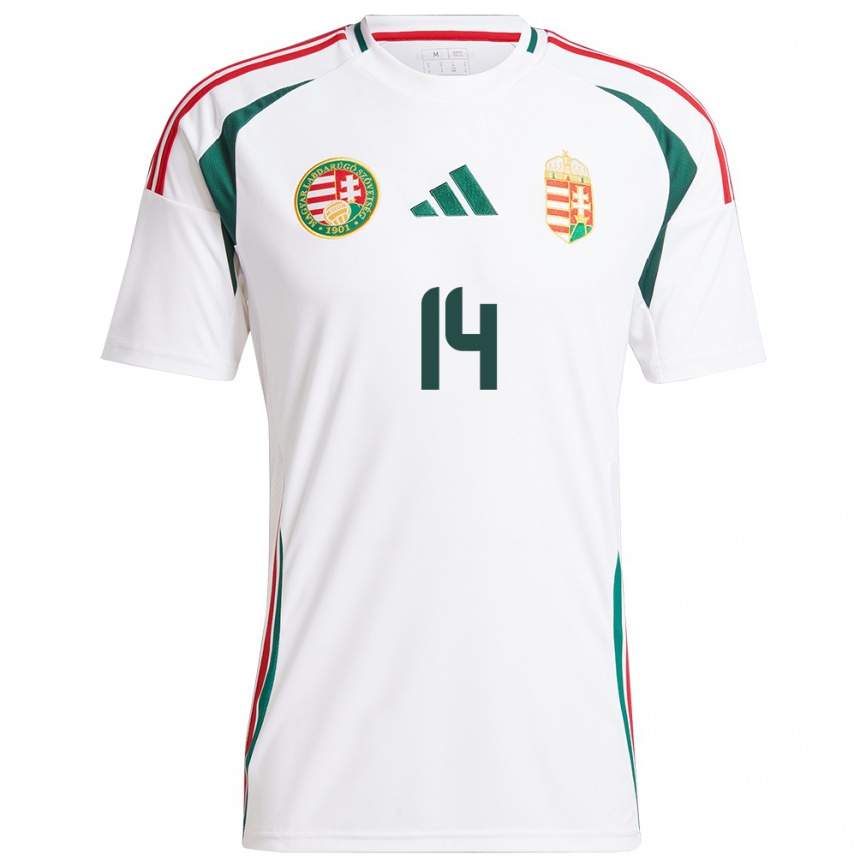 Kids Football Hungary Csilla Savanya #14 White Away Jersey 24-26 T-Shirt Nz