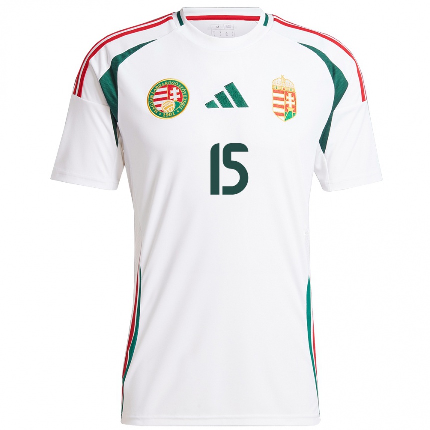 Kids Football Hungary László Kleinheisler #15 White Away Jersey 24-26 T-Shirt Nz