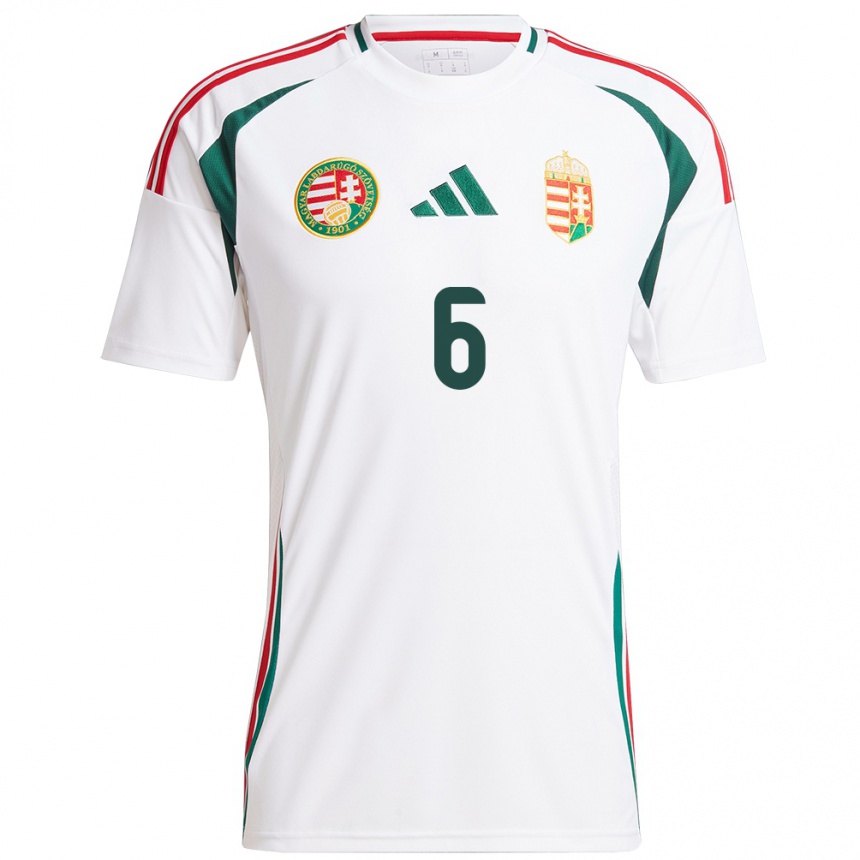 Kids Football Hungary Barna Pál #6 White Away Jersey 24-26 T-Shirt Nz