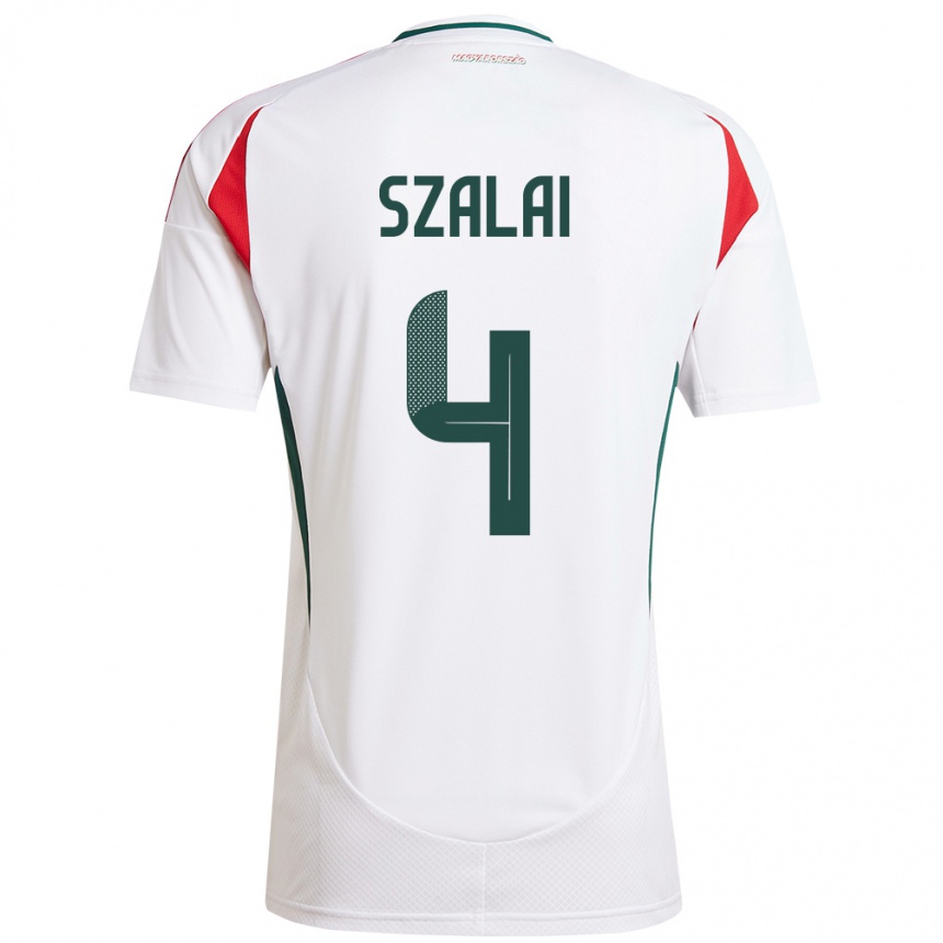 Kids Football Hungary Attila Szalai #4 White Away Jersey 24-26 T-Shirt Nz