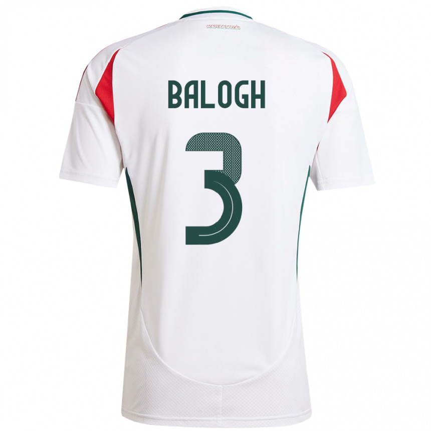 Kids Football Hungary Botond Balogh #3 White Away Jersey 24-26 T-Shirt Nz