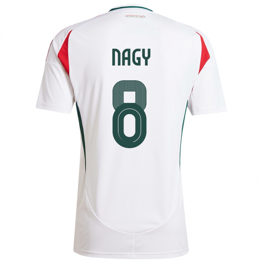 Kids Football Hungary Ádám Nagy #8 White Away Jersey 24-26 T-Shirt Nz