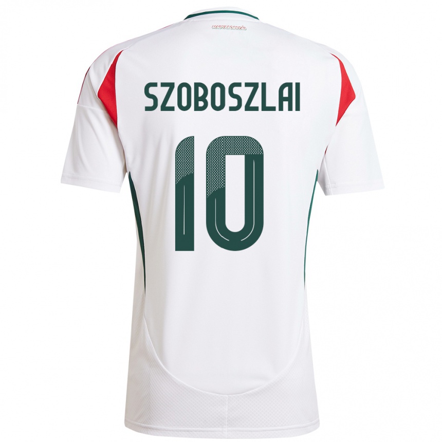 Kids Football Hungary Dominik Szoboszlai #10 White Away Jersey 24-26 T-Shirt Nz