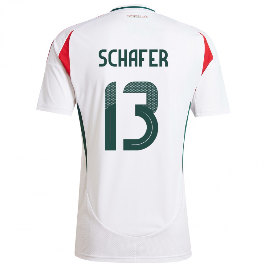 Kids Football Hungary András Schäfer #13 White Away Jersey 24-26 T-Shirt Nz