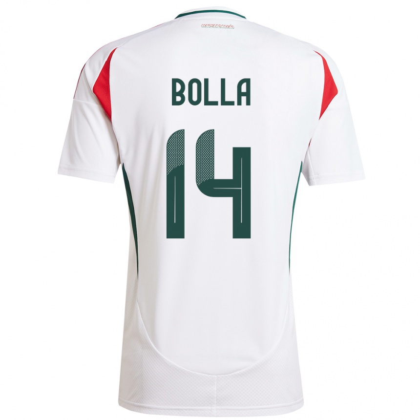 Kids Football Hungary Bendegúz Bolla #14 White Away Jersey 24-26 T-Shirt Nz