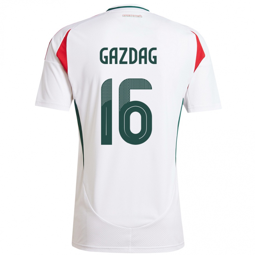 Kids Football Hungary Dániel Gazdag #16 White Away Jersey 24-26 T-Shirt Nz