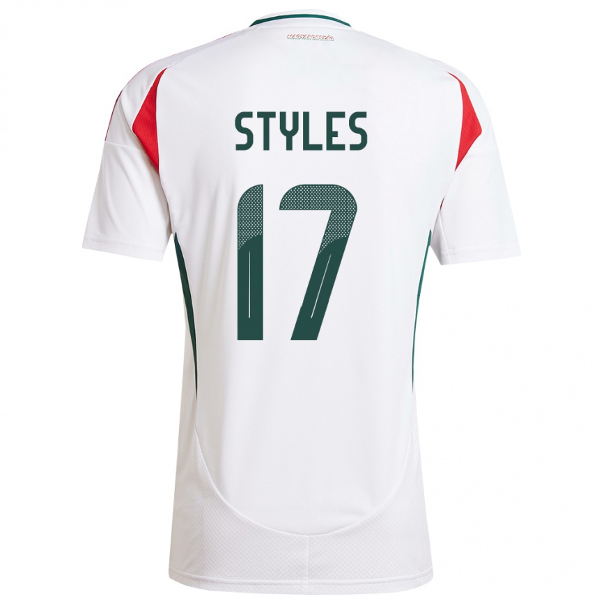 Kids Football Hungary Callum Styles #17 White Away Jersey 24-26 T-Shirt Nz