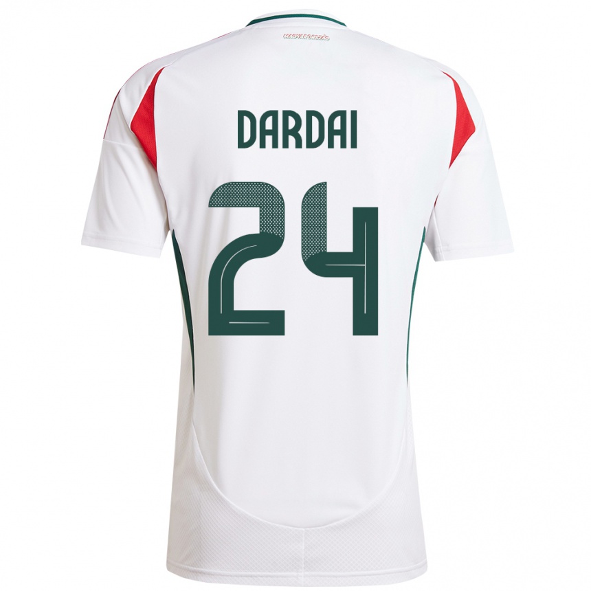 Kids Football Hungary Márton Dárdai #24 White Away Jersey 24-26 T-Shirt Nz