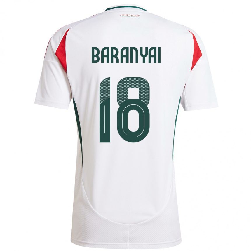 Kids Football Hungary Nimród Baranyai #18 White Away Jersey 24-26 T-Shirt Nz