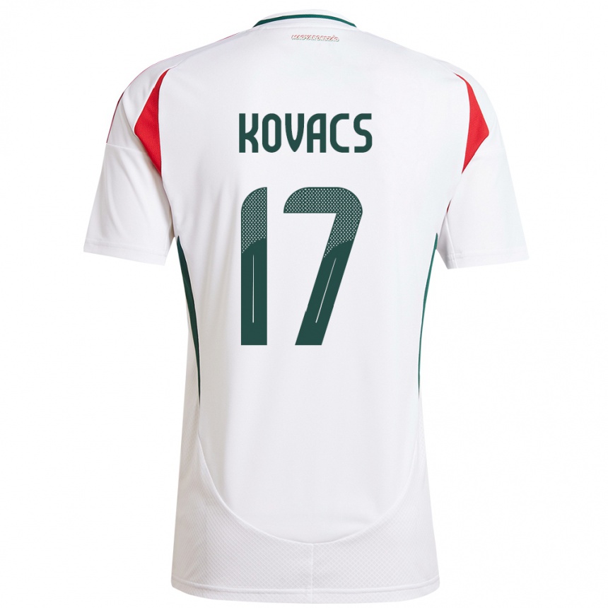 Kids Football Hungary Mátyás Kovács #17 White Away Jersey 24-26 T-Shirt Nz