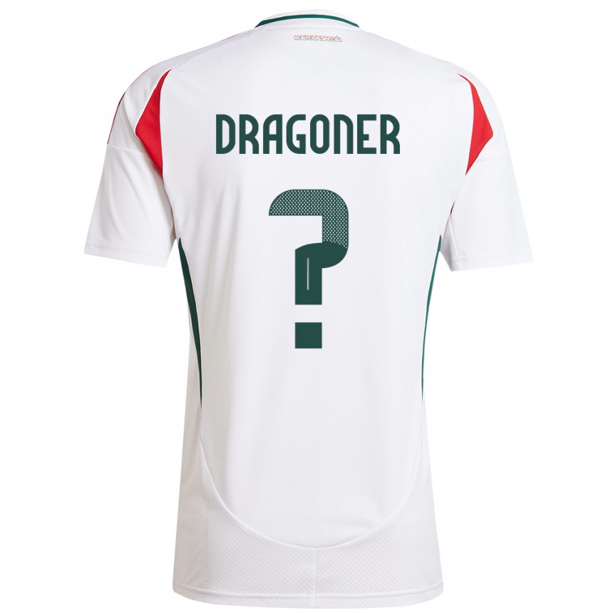 Kids Football Hungary Áron Dragóner #0 White Away Jersey 24-26 T-Shirt Nz