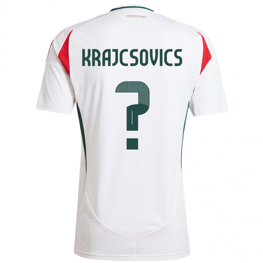 Kids Football Hungary Ábel Krajcsovics #0 White Away Jersey 24-26 T-Shirt Nz