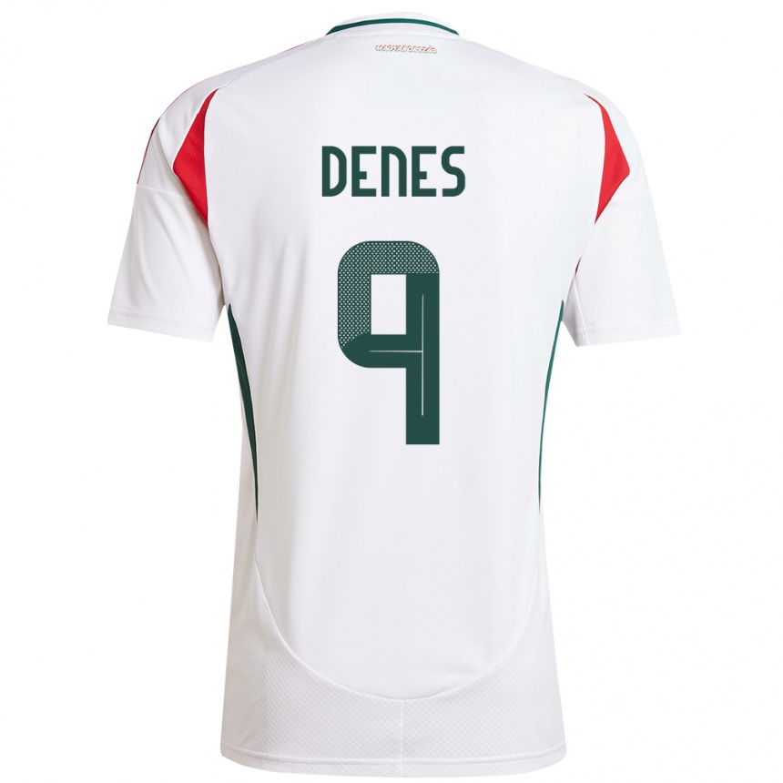 Kids Football Hungary Csanád-Vilmos Dénes #9 White Away Jersey 24-26 T-Shirt Nz