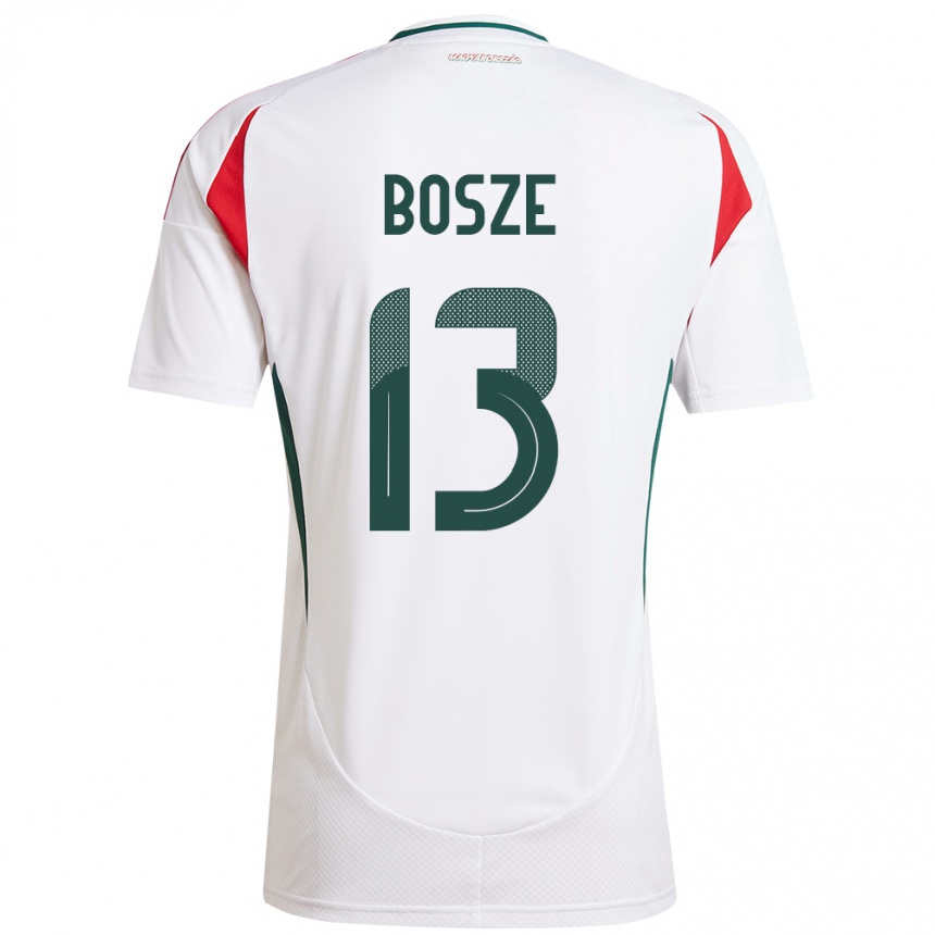 Kids Football Hungary Levente Bősze #13 White Away Jersey 24-26 T-Shirt Nz