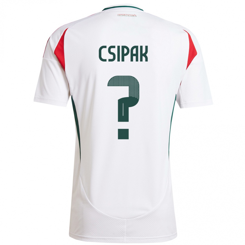 Kids Football Hungary Csongor Csipak #0 White Away Jersey 24-26 T-Shirt Nz