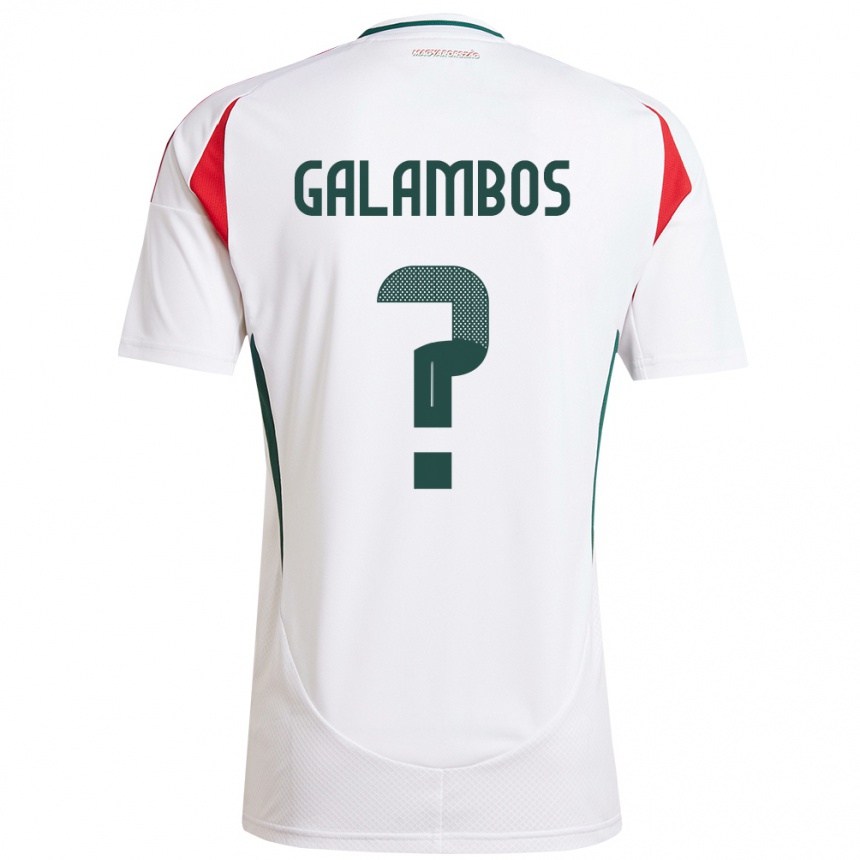 Kids Football Hungary János Galambos #0 White Away Jersey 24-26 T-Shirt Nz