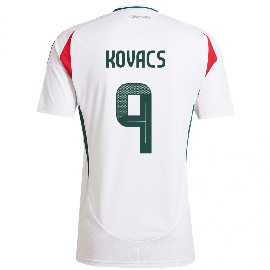 Kids Football Hungary Patrik Kovács #9 White Away Jersey 24-26 T-Shirt Nz