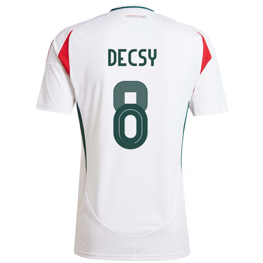 Kids Football Hungary Ádám Décsy #8 White Away Jersey 24-26 T-Shirt Nz