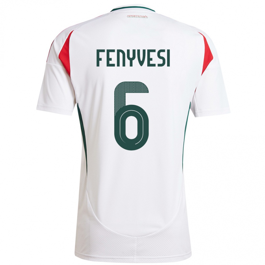 Kids Football Hungary Evelin Fenyvesi #6 White Away Jersey 24-26 T-Shirt Nz