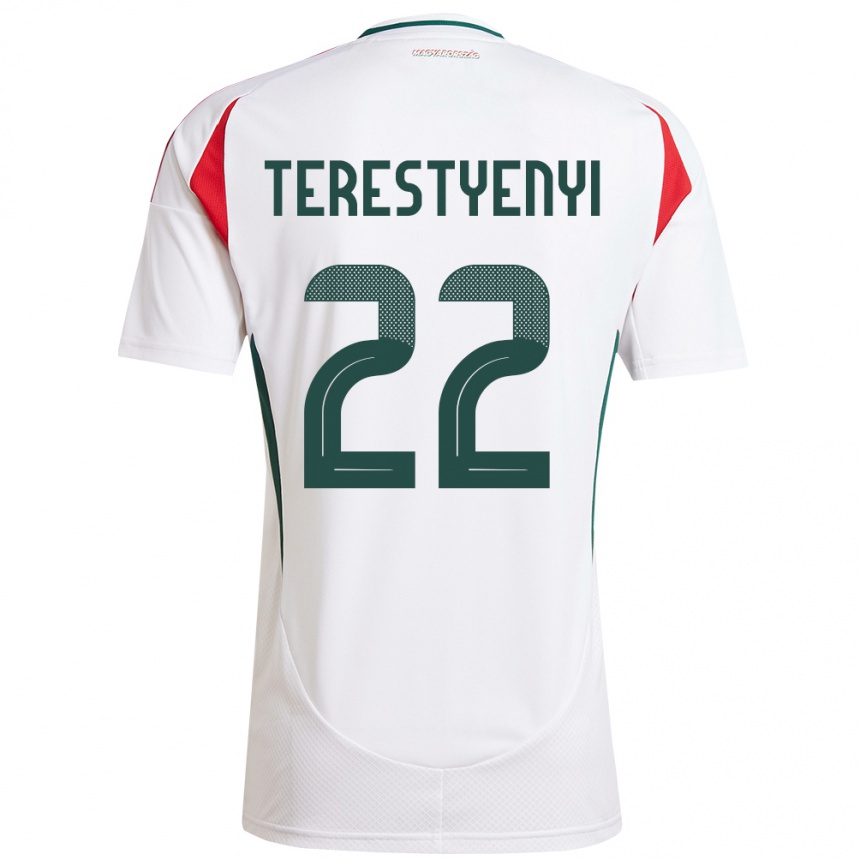 Kids Football Hungary Anna Terestyényi #22 White Away Jersey 24-26 T-Shirt Nz