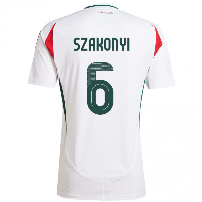 Kids Football Hungary Emese Szakonyi #6 White Away Jersey 24-26 T-Shirt Nz