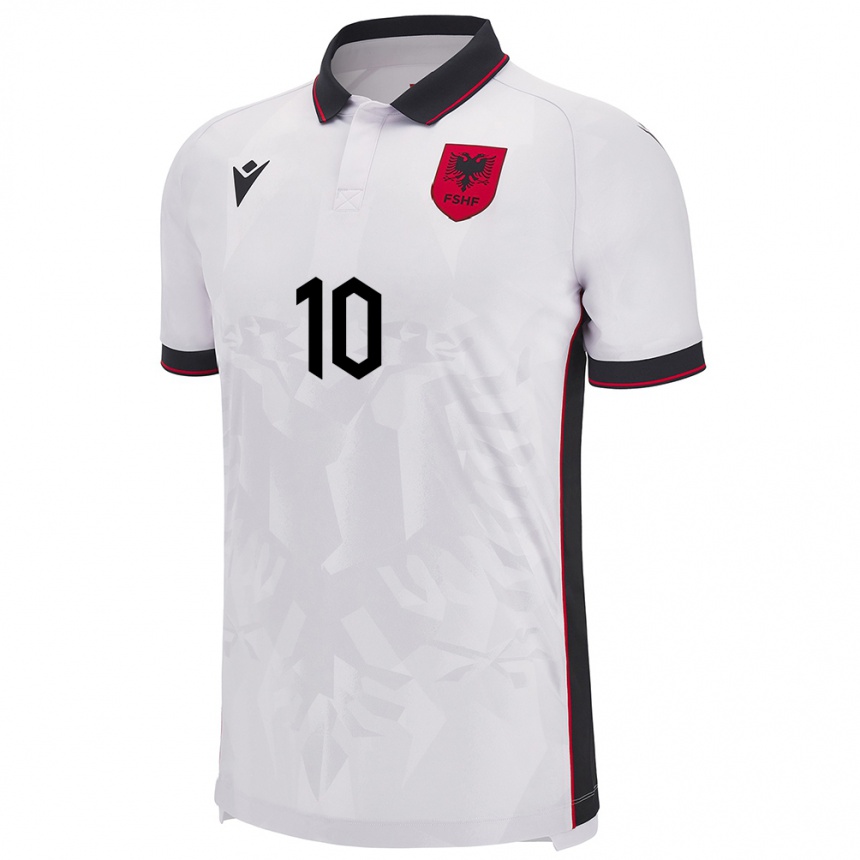 Kids Football Albania Qëndresa Krasniqi #10 White Away Jersey 24-26 T-Shirt Nz