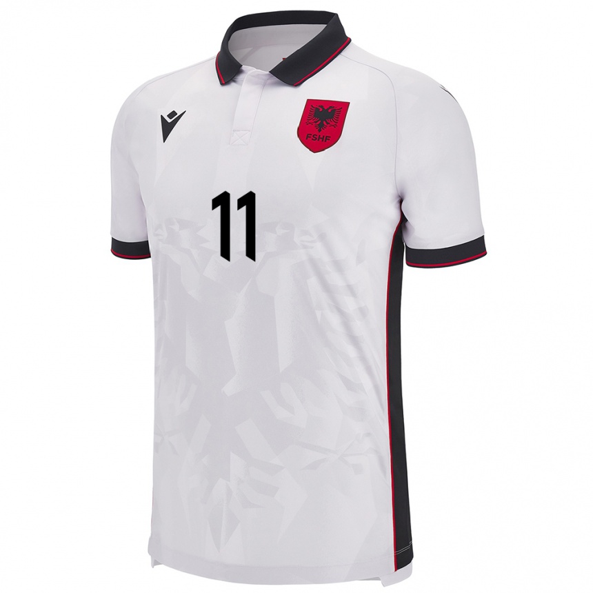 Kids Football Albania Armando Broja #11 White Away Jersey 24-26 T-Shirt Nz