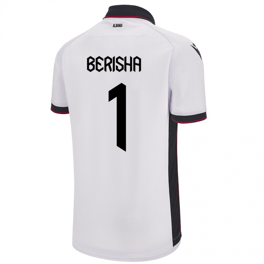 Kids Football Albania Etrit Berisha #1 White Away Jersey 24-26 T-Shirt Nz