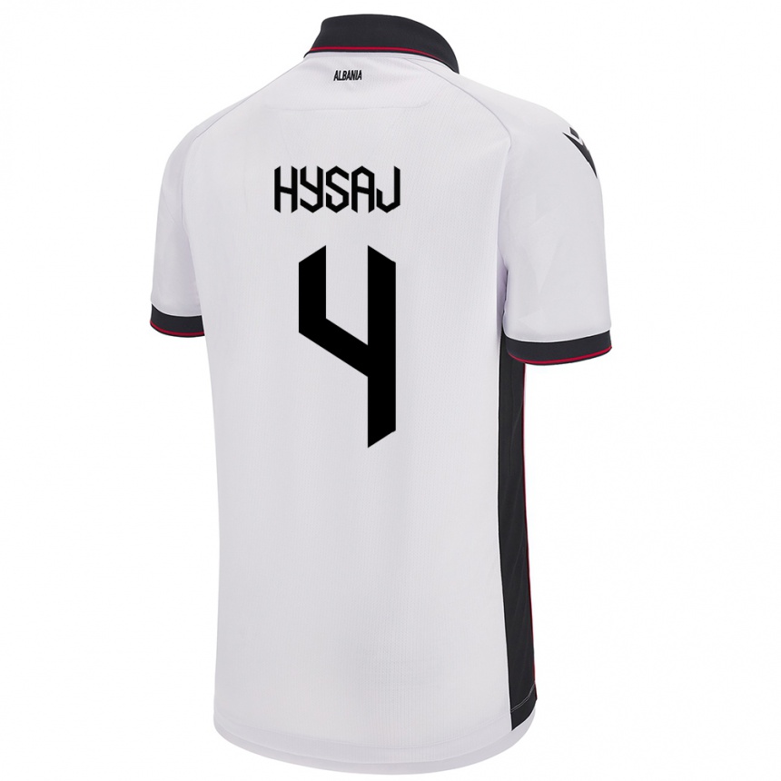 Kids Football Albania Elseid Hysaj #4 White Away Jersey 24-26 T-Shirt Nz