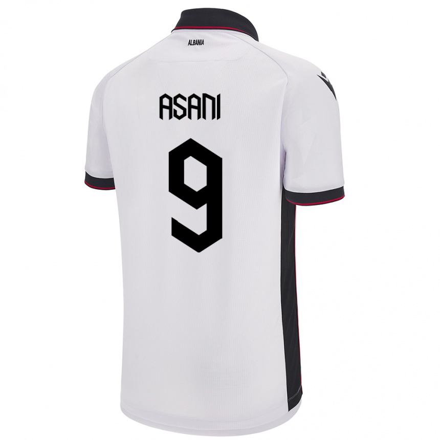 Kids Football Albania Jasir Asani #9 White Away Jersey 24-26 T-Shirt Nz