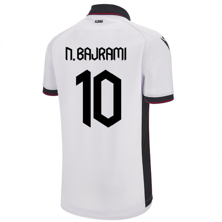 Kids Football Albania Nedim Bajrami #10 White Away Jersey 24-26 T-Shirt Nz