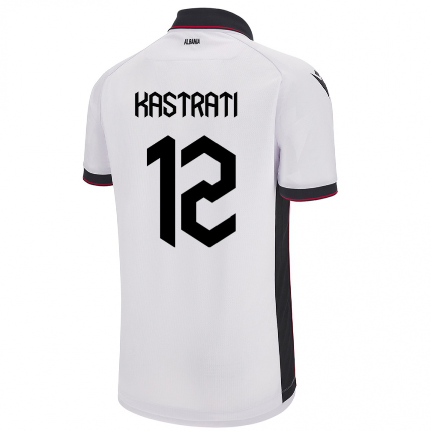 Kids Football Albania Elhan Kastrati #12 White Away Jersey 24-26 T-Shirt Nz