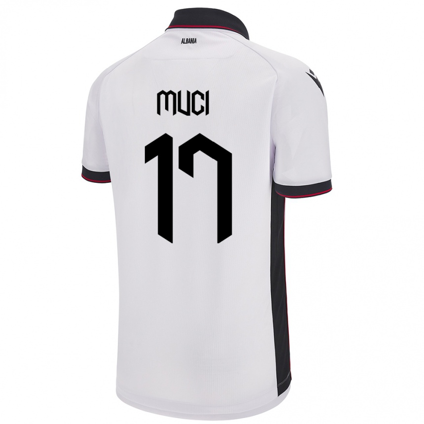 Kids Football Albania Ernest Muci #17 White Away Jersey 24-26 T-Shirt Nz