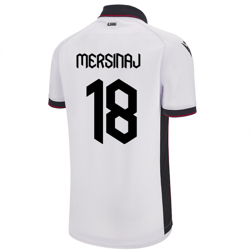 Kids Football Albania Jon Mersinaj #18 White Away Jersey 24-26 T-Shirt Nz