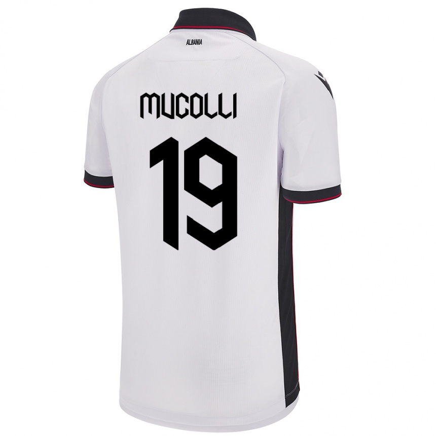 Kids Football Albania Arbnor Mucolli #19 White Away Jersey 24-26 T-Shirt Nz