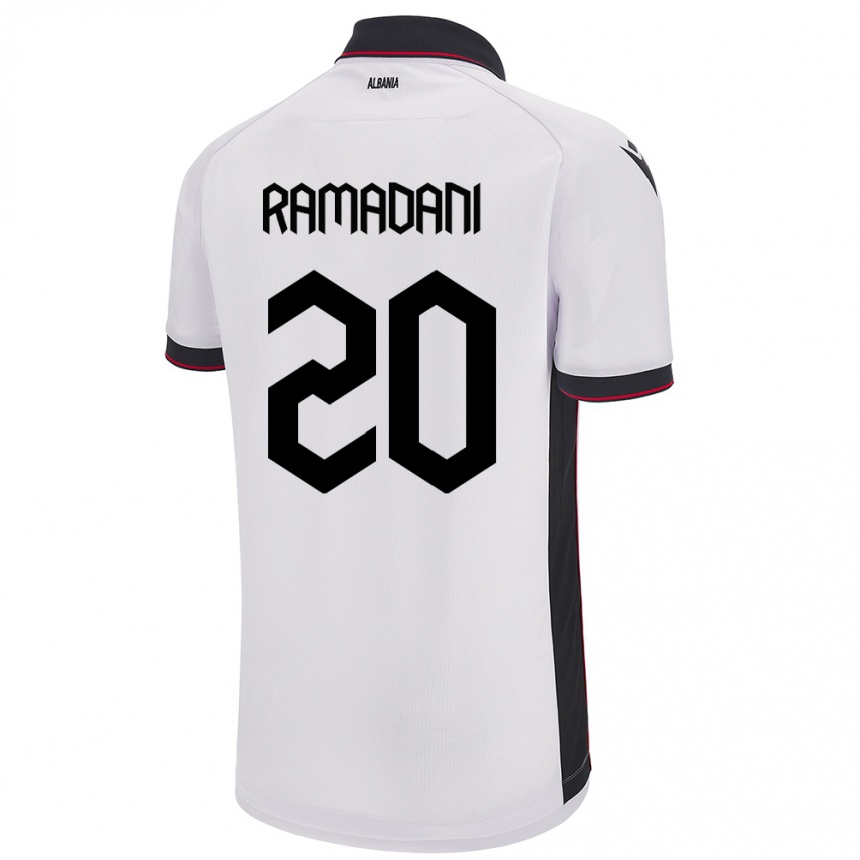 Kids Football Albania Ylber Ramadani #20 White Away Jersey 24-26 T-Shirt Nz