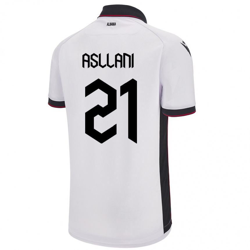 Kids Football Albania Kristjan Asllani #21 White Away Jersey 24-26 T-Shirt Nz