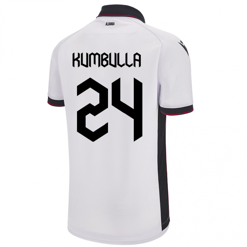 Kids Football Albania Marash Kumbulla #24 White Away Jersey 24-26 T-Shirt Nz