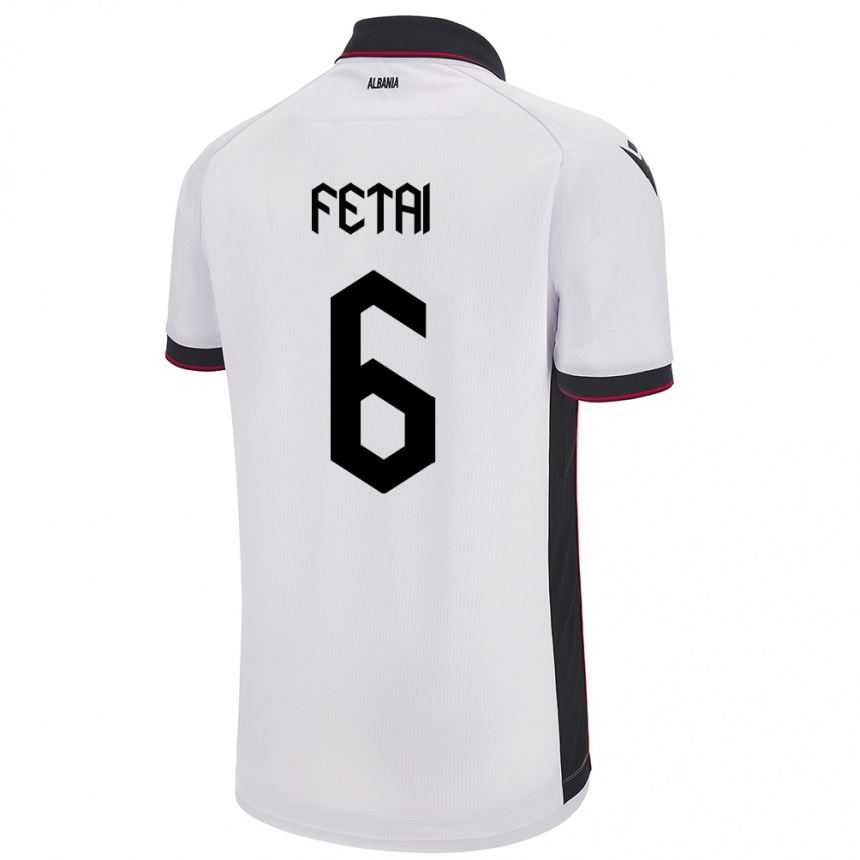 Kids Football Albania Feta Fetai #6 White Away Jersey 24-26 T-Shirt Nz