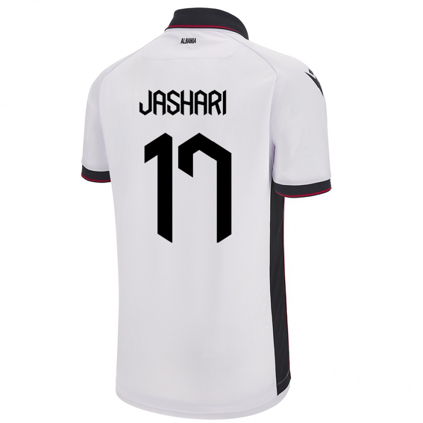 Kids Football Albania Elion Jashari #17 White Away Jersey 24-26 T-Shirt Nz