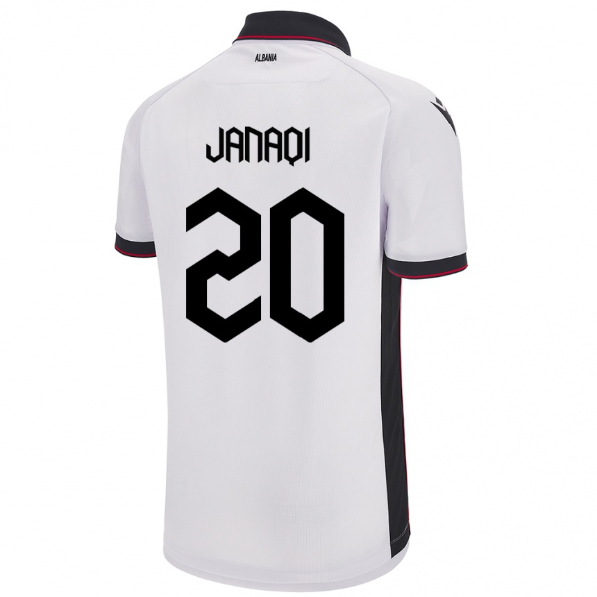 Kids Football Albania Dejvid Janaqi #20 White Away Jersey 24-26 T-Shirt Nz