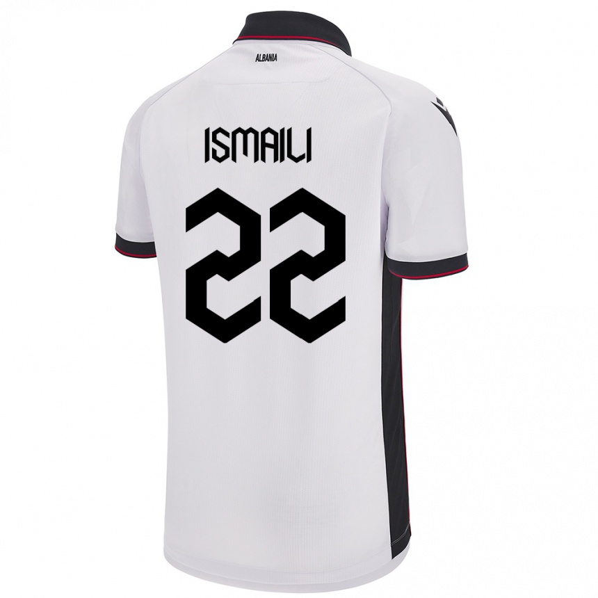 Kids Football Albania Ysni Ismaili #22 White Away Jersey 24-26 T-Shirt Nz