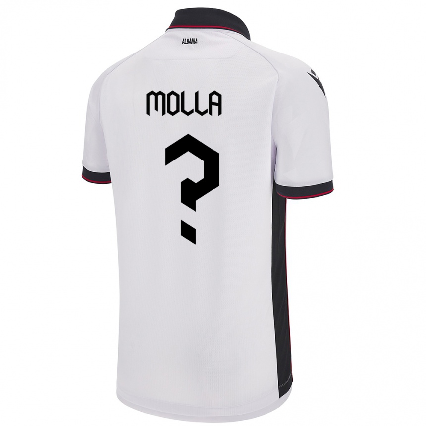 Kids Football Albania Marco Molla #0 White Away Jersey 24-26 T-Shirt Nz