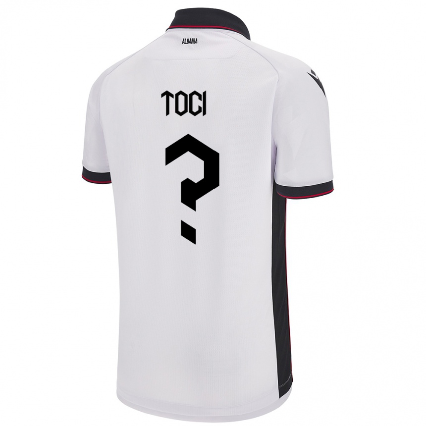 Kids Football Albania Eljon Toci #0 White Away Jersey 24-26 T-Shirt Nz