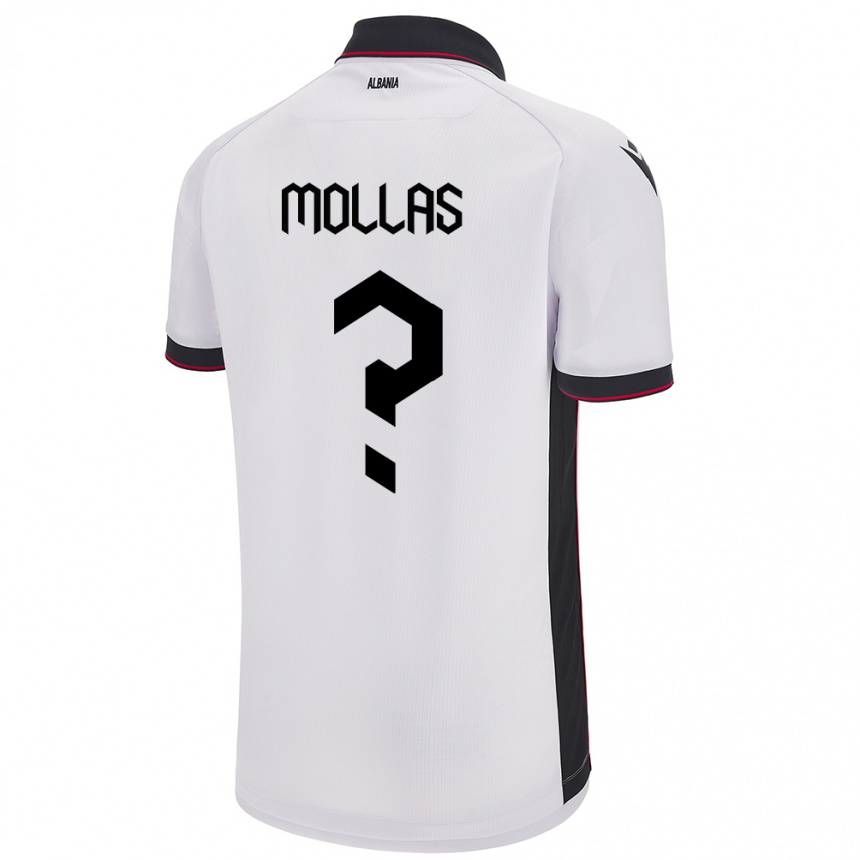 Kids Football Albania Arbi Mollas #0 White Away Jersey 24-26 T-Shirt Nz